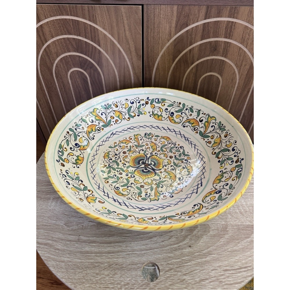 XLARGE MERIDIANA CERAMICHE SERVING BOWL MADE IN ITALY 13.5"x3.5' RICCO DERUTA